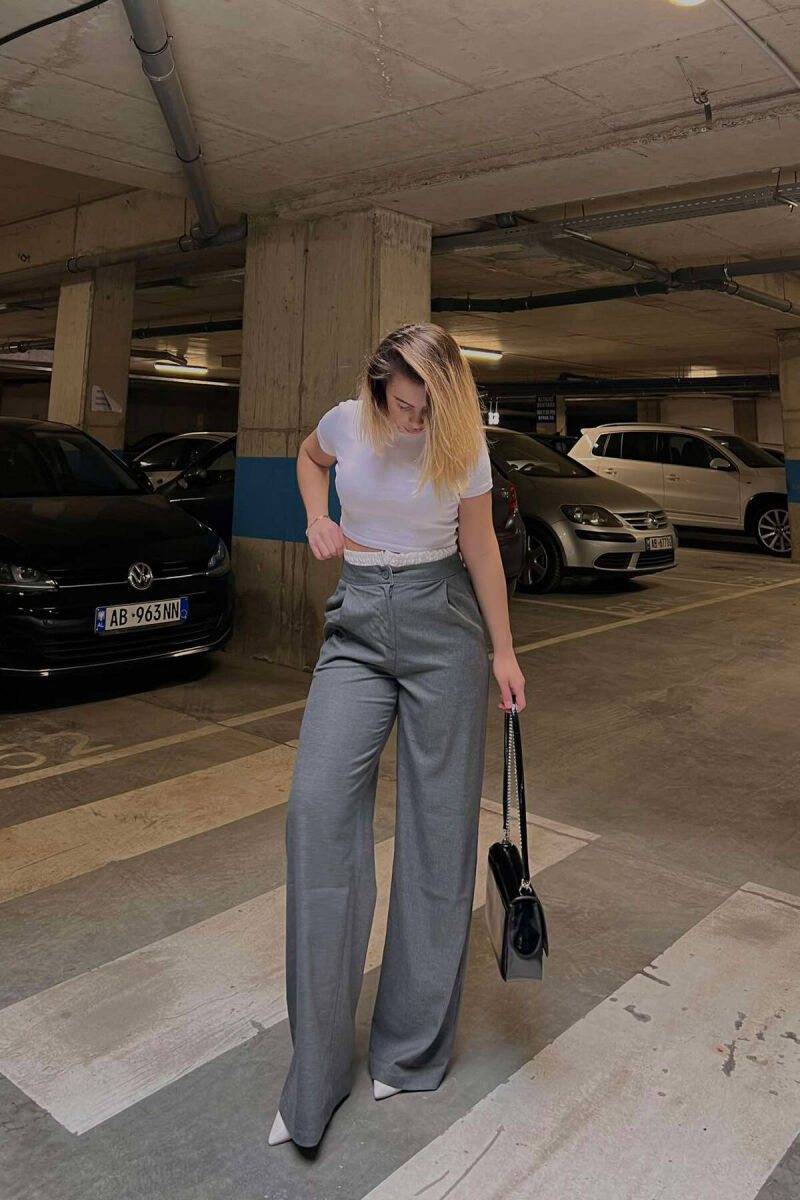 SIMPLE WOMAN TROUSERS IN DARK GREY COLOR - 1