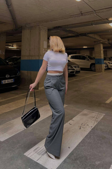 SIMPLE WOMAN TROUSERS IN DARK GREY COLOR - 2