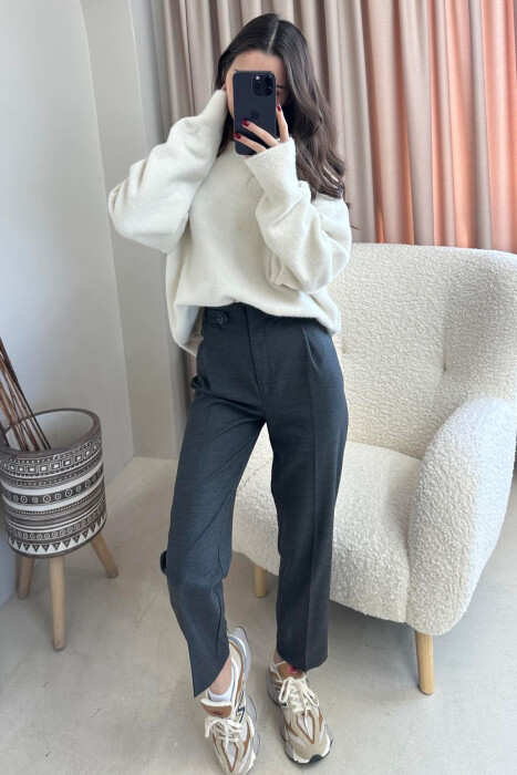 SIMPLE WOMAN TROUSERS IN DARK GREY COLOR 