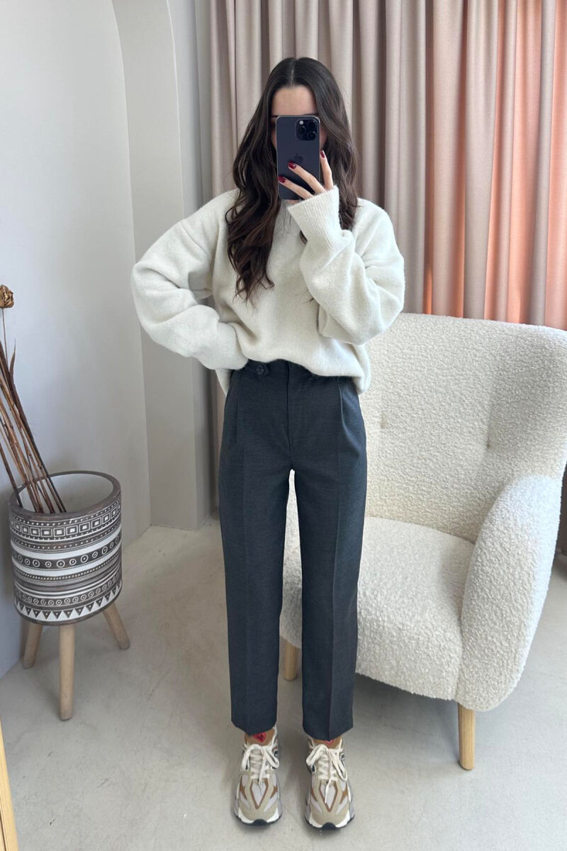 SIMPLE WOMAN TROUSERS IN DARK GREY COLOR - 3