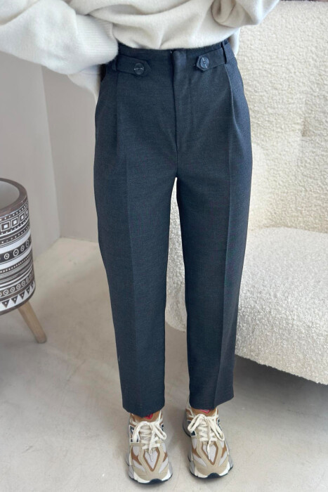 SIMPLE WOMAN TROUSERS IN DARK GREY COLOR - 4