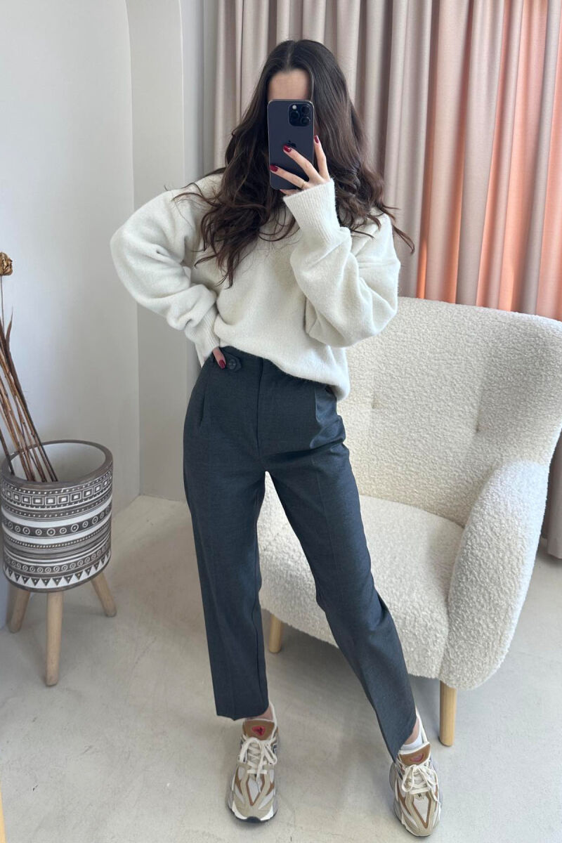 SIMPLE WOMAN TROUSERS IN DARK GREY COLOR - 5