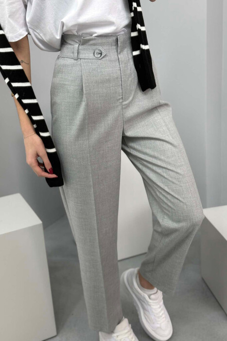 SIMPLE WOMAN TROUSERS IN GREY COLOR - 3