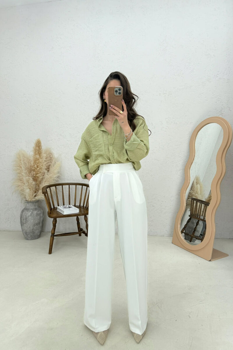 SIMPLE WOMAN TROUSERS WHITE-E BARDHE - 1