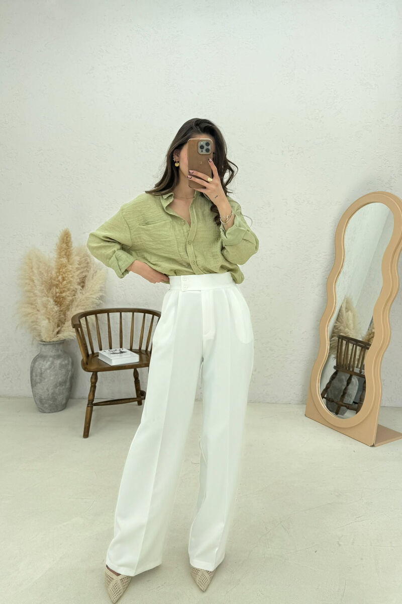 SIMPLE WOMAN TROUSERS WHITE-E BARDHE - 2