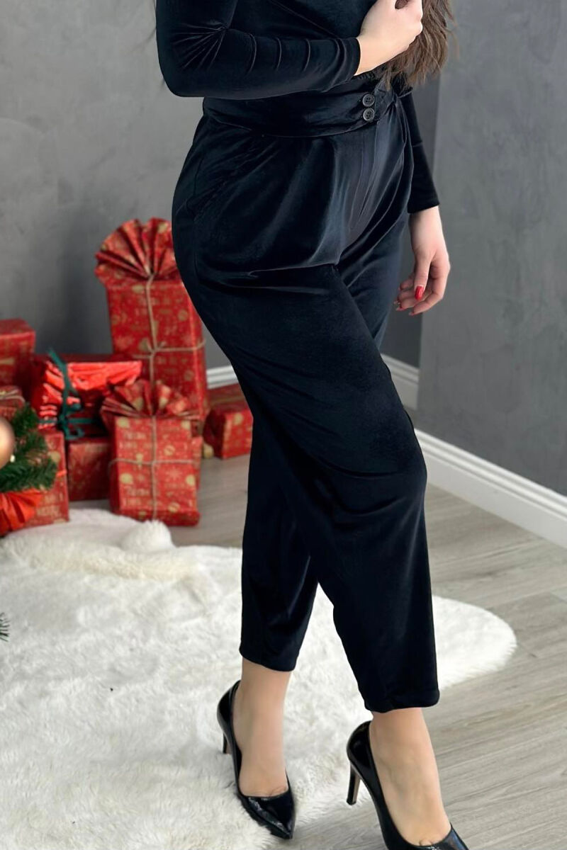 SIMPLE WOMAN VELVET PANTS BLACK/ E ZEZE - 2