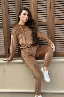 SIMPLE WOMAN VELVET SUIT BROWN/KAFE 