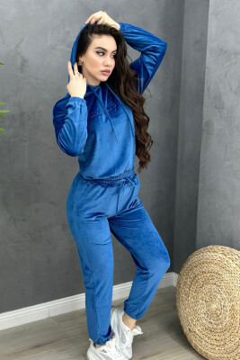 SIMPLE WOMAN VELVET SUIT ELECTRIC BLUE/BLEL 