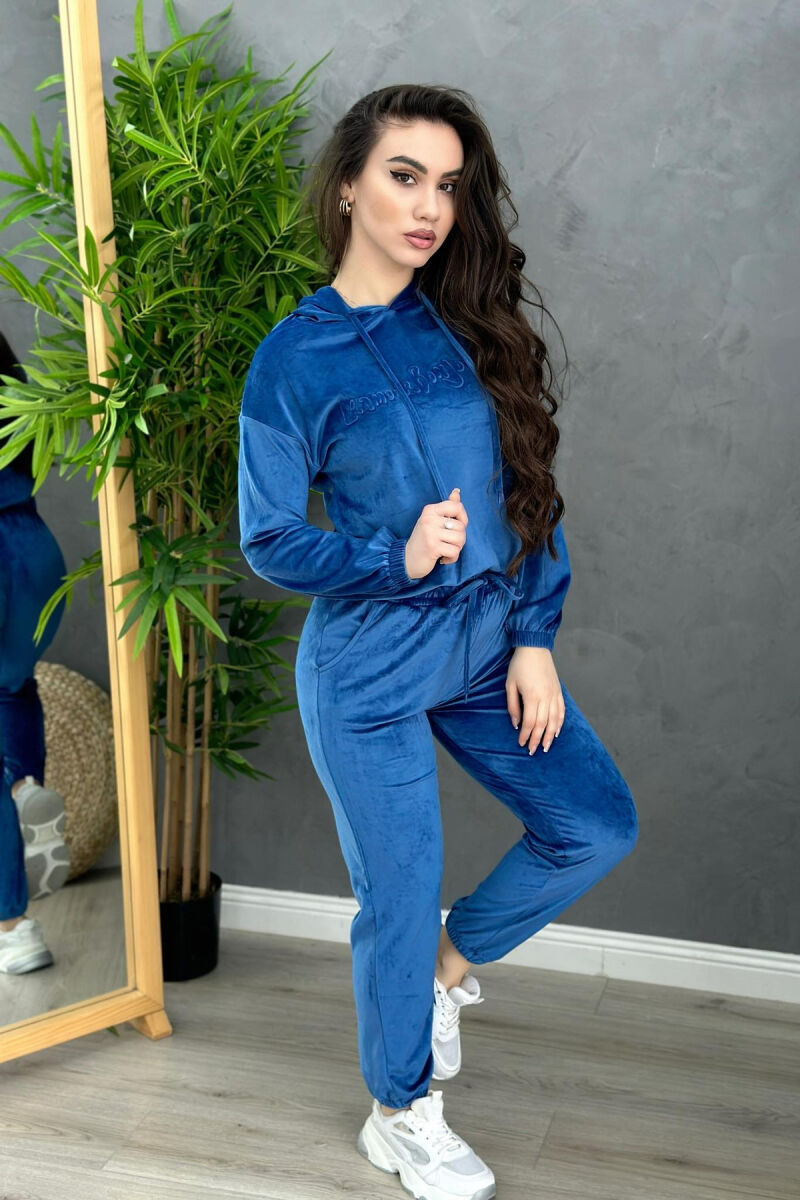 SIMPLE WOMAN VELVET SUIT ELECTRIC BLUE/BLEL - 2