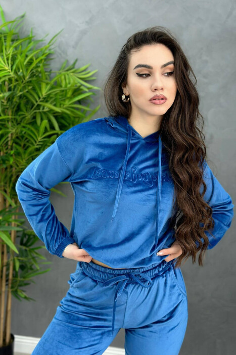 SIMPLE WOMAN VELVET SUIT ELECTRIC BLUE/BLEL - 3