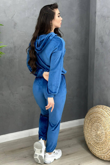 SIMPLE WOMAN VELVET SUIT ELECTRIC BLUE/BLEL - 4