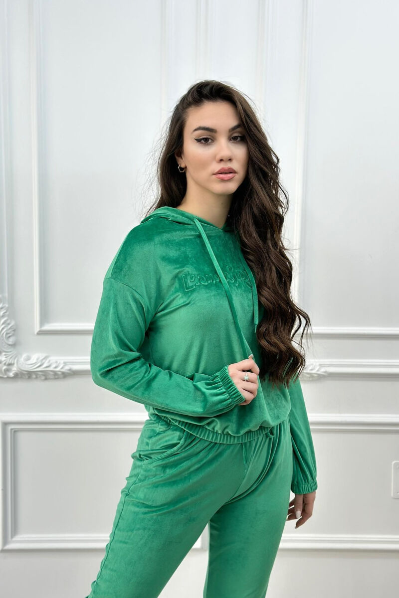 SIMPLE WOMAN VELVET SUIT GREEN/JESHILE - 2