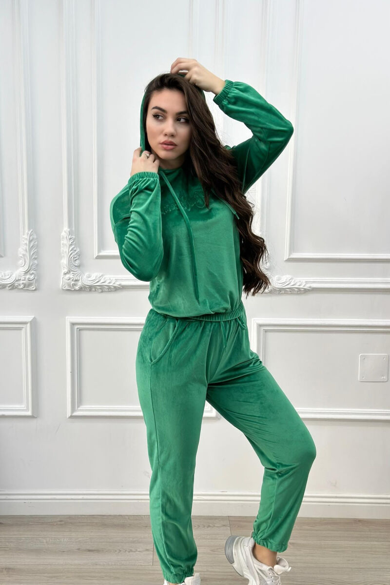 SIMPLE WOMAN VELVET SUIT GREEN/JESHILE - 3