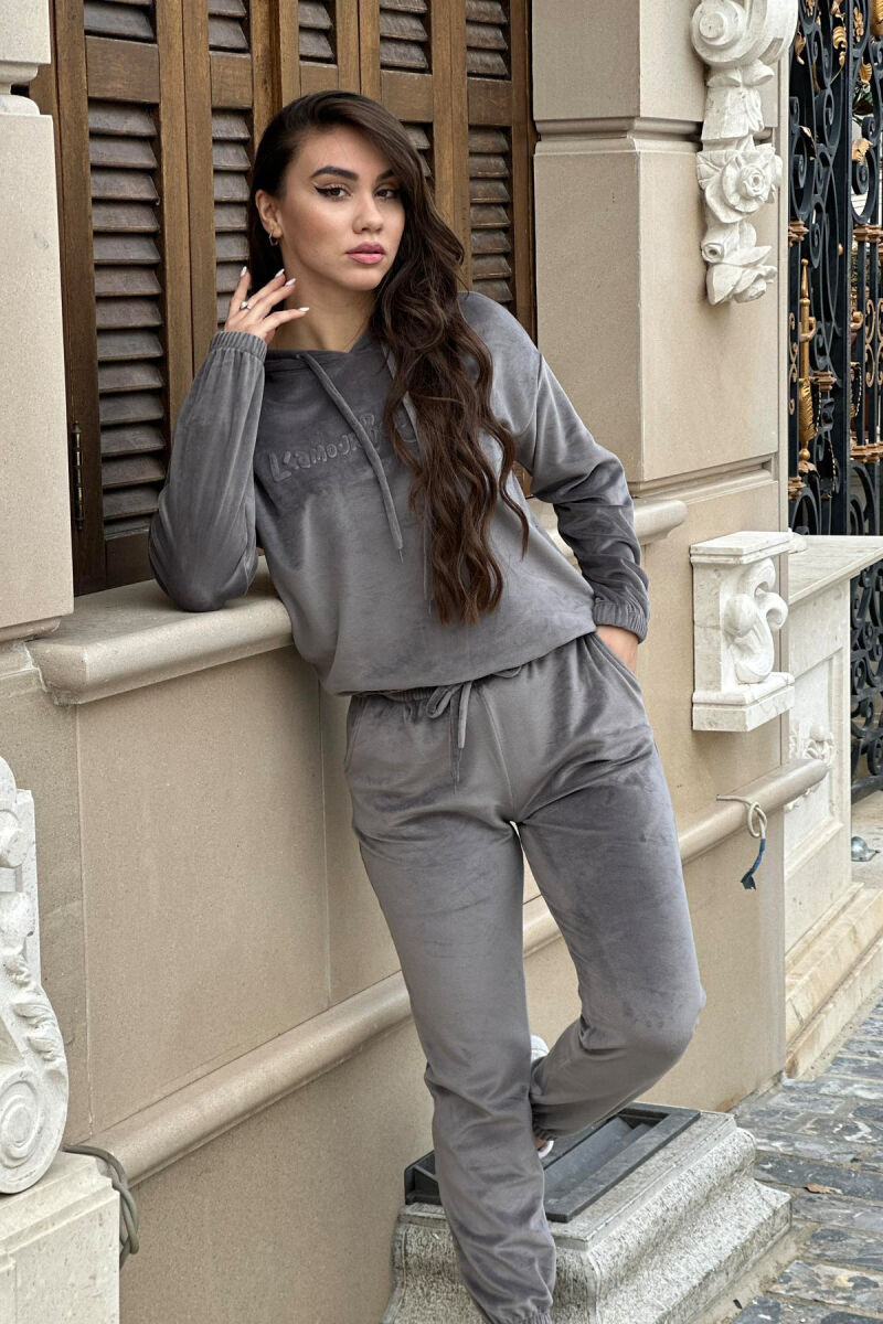 SIMPLE WOMAN VELVET SUIT GREY/GRI - 1