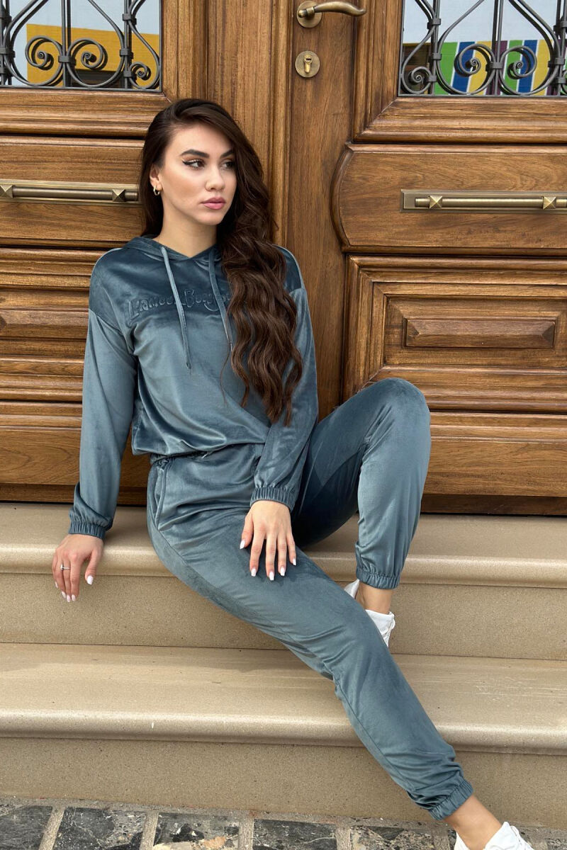 SIMPLE WOMAN VELVET SUIT LIGHTBLUE/BZ - 1