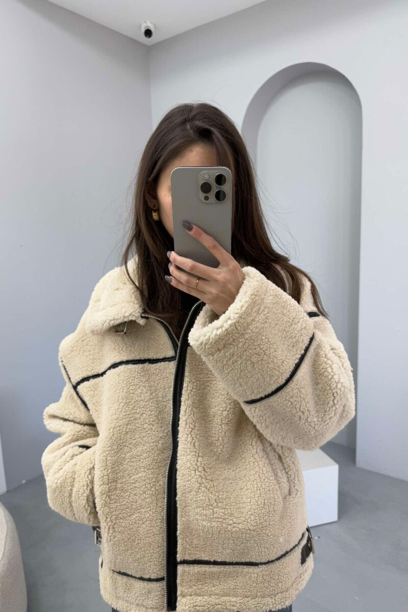 SIMPLE WOMEN FLUFFY JACKET BEIGE/BEZHE - 2