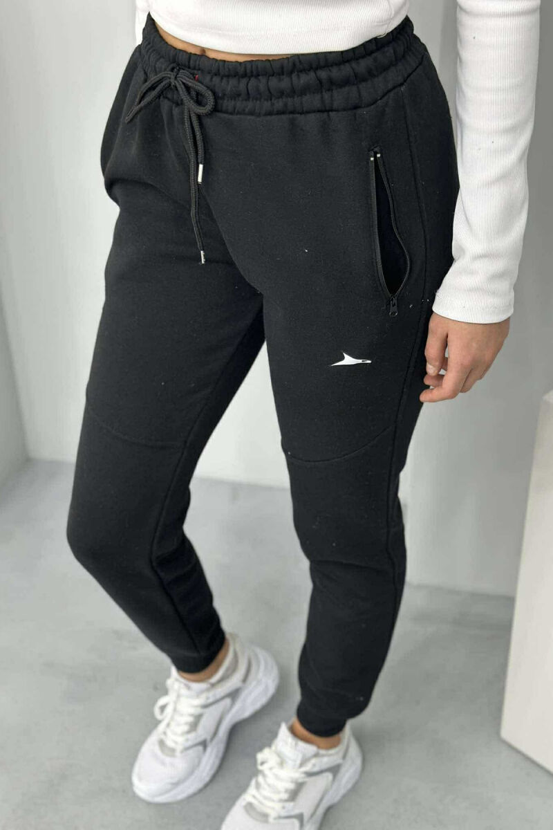 SIMPLE WOMEN FLUFFY SWEATPANTS BLACK/ E ZEZE - 3