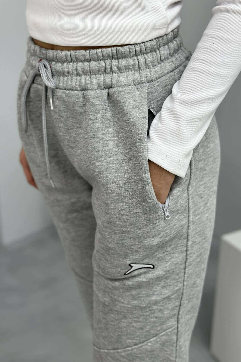 SIMPLE WOMEN FLUFFY SWEATPANTS LIGHT GREY/GZ - 4