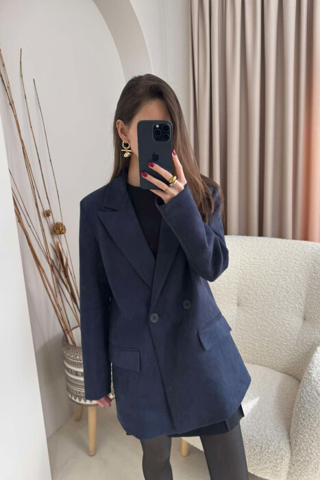 SIMPLE WOMEN JACKET IN DARK BLUE COLOR - 1