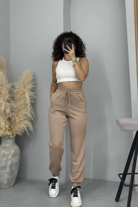 ONE COLOR WOMEN JOGGERS BEIGE/BEZHE 