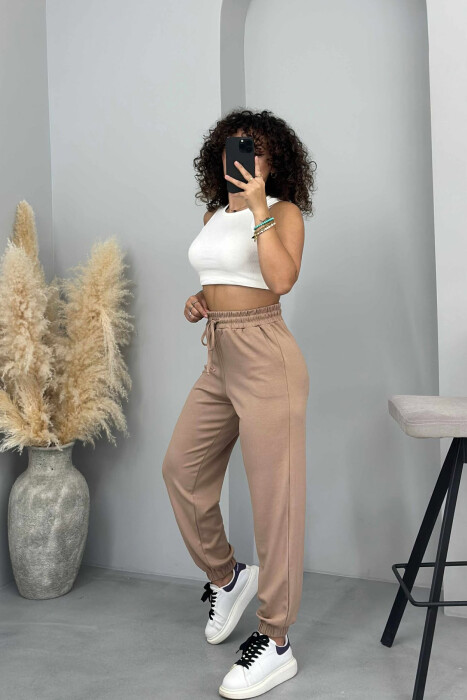 ONE COLOR WOMEN JOGGERS BEIGE/BEZHE - 3