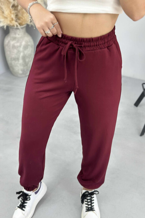 ONE COLOR WOMEN JOGGERS BURGUNDY/VISHNJE - 2