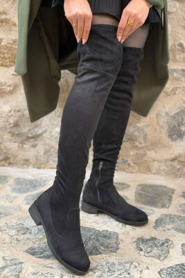 SIMPLE WOMEN KNEE HIGH BOOTS BLACK/ E ZEZE 