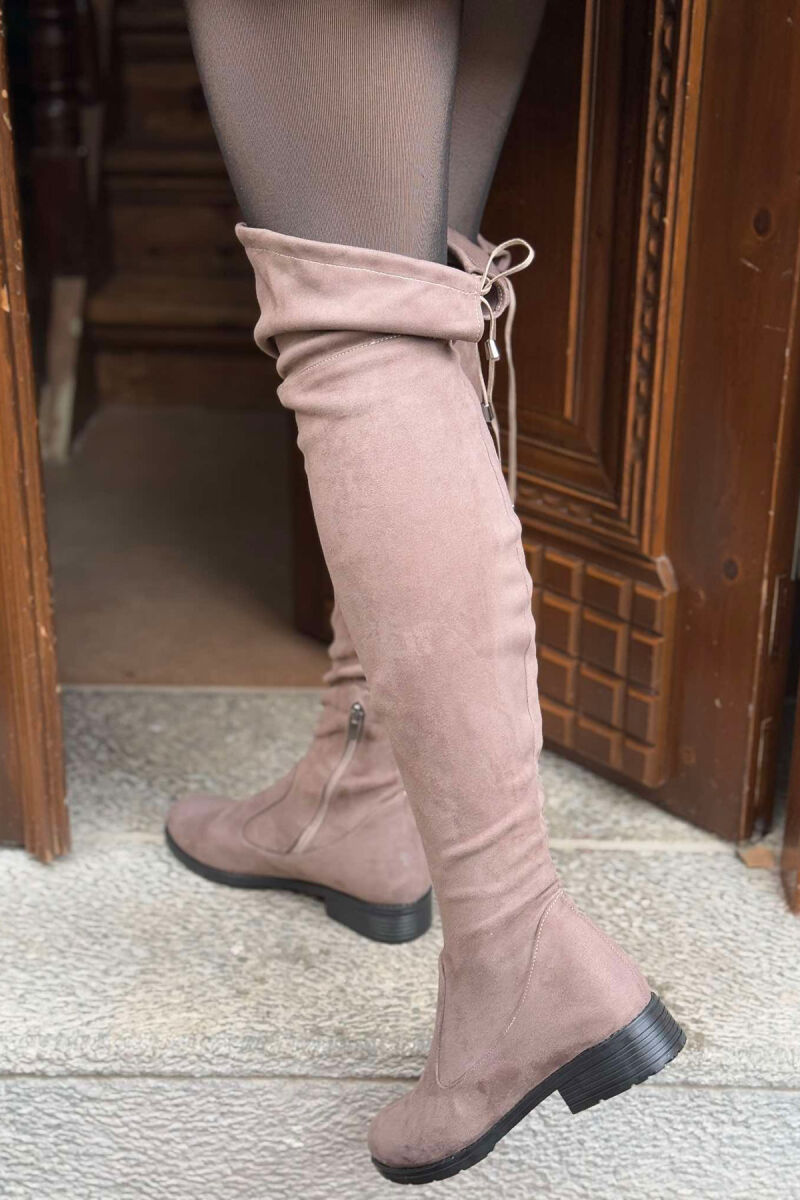 SIMPLE WOMEN KNEE HIGH BOOTS DARK BEIGE/BEZHE ERRET - 4