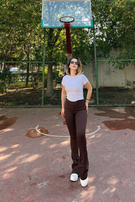 SIMPLE WOMAN LEGGINGS IN BROWN COLOR - 2