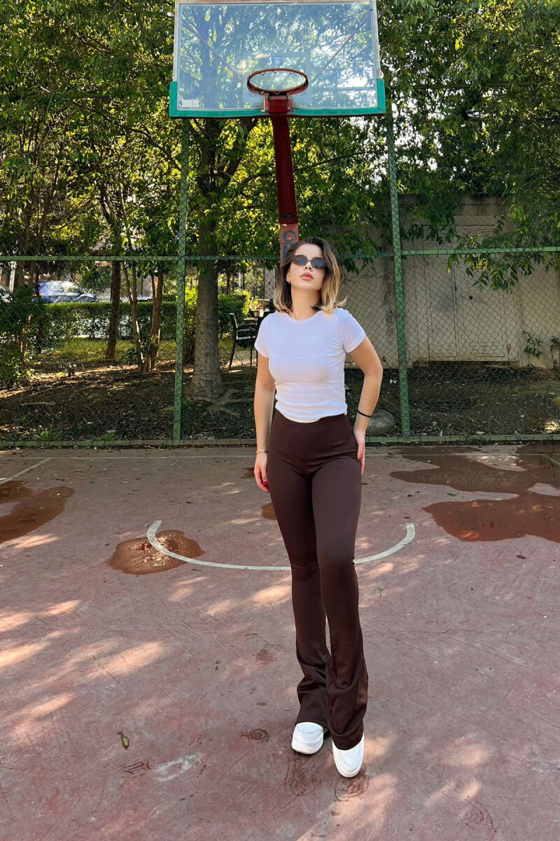 SIMPLE WOMAN LEGGINGS IN BROWN COLOR - 2