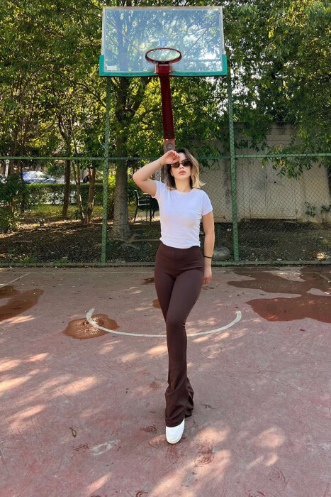 SIMPLE WOMAN LEGGINGS IN BROWN COLOR - 4