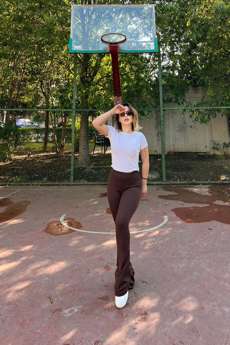 SIMPLE WOMAN LEGGINGS IN BROWN COLOR - 4
