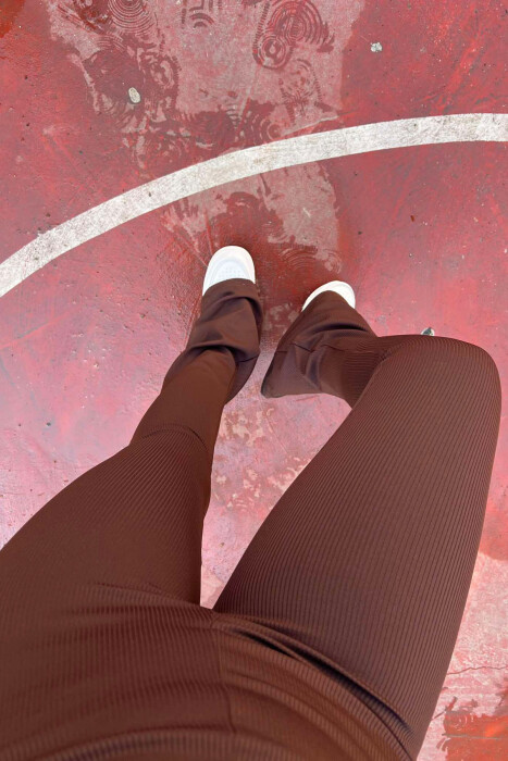 SIMPLE WOMAN LEGGINGS IN BROWN COLOR - 5
