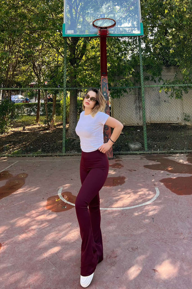 SIMPLE WOMAN LEGGINGS IN BURGUNDY COLOR - 1