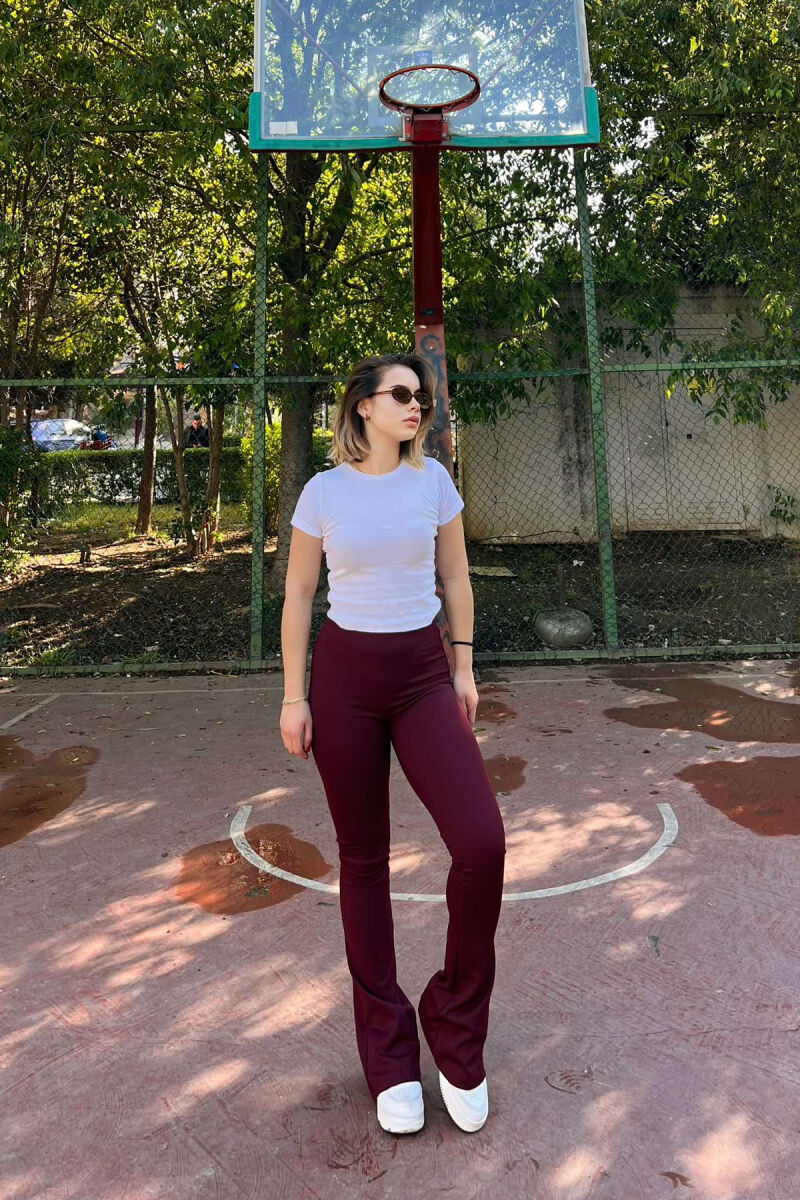 SIMPLE WOMAN LEGGINGS IN BURGUNDY COLOR - 4