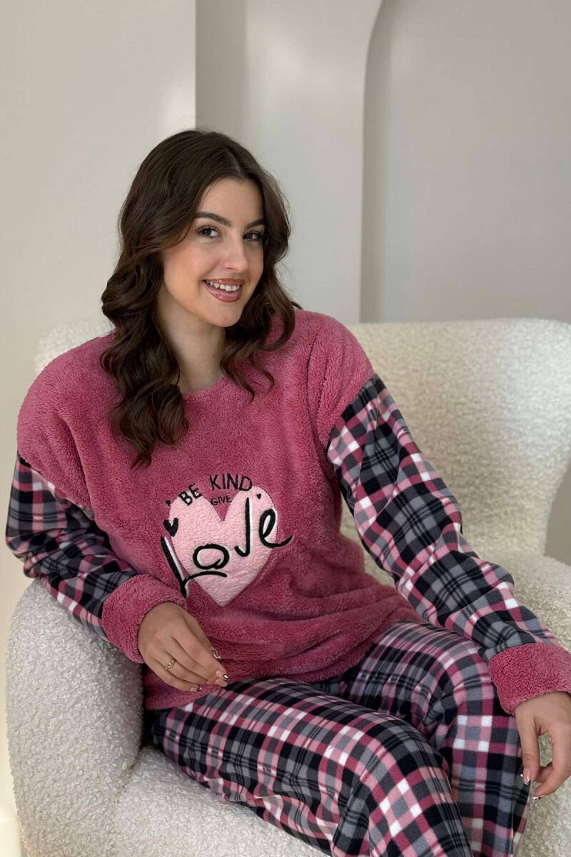 SIMPLE WOMEN PLAID PYJAMAS POWDER/PUDER - 3