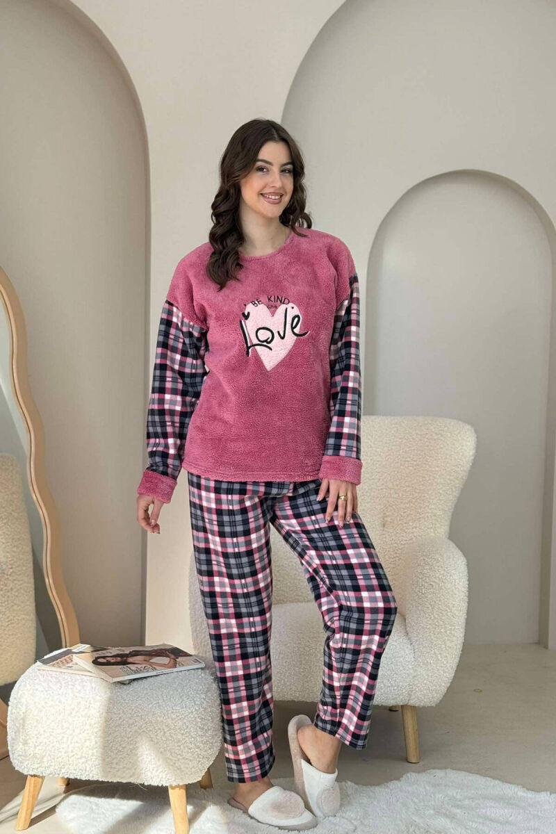 SIMPLE WOMEN PLAID PYJAMAS POWDER/PUDER - 4