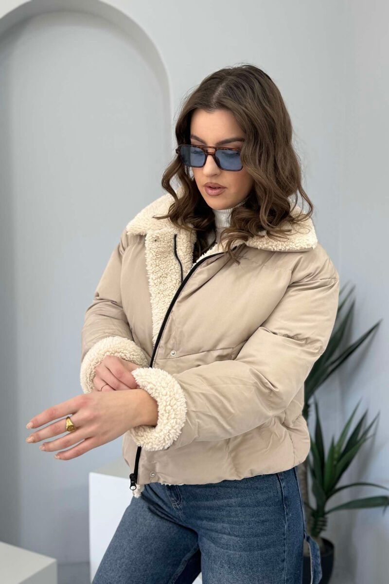 SIMPLE WOMEN PUFFER JACKET BEIGE/BEZHE - 2