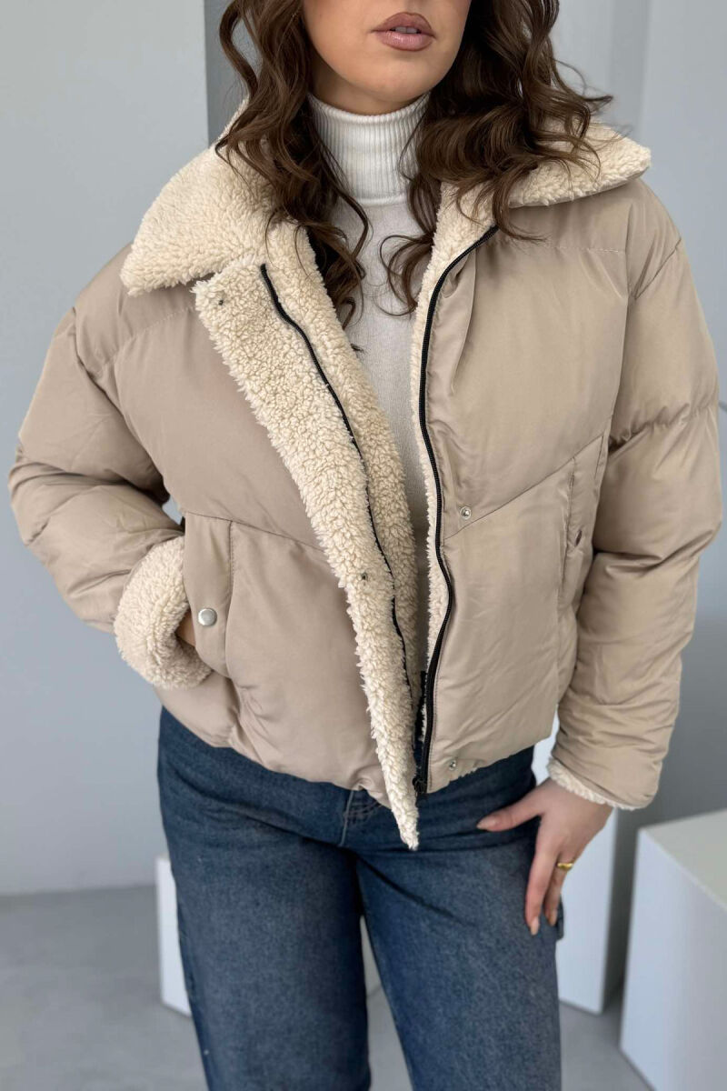 SIMPLE WOMEN PUFFER JACKET BEIGE/BEZHE - 6