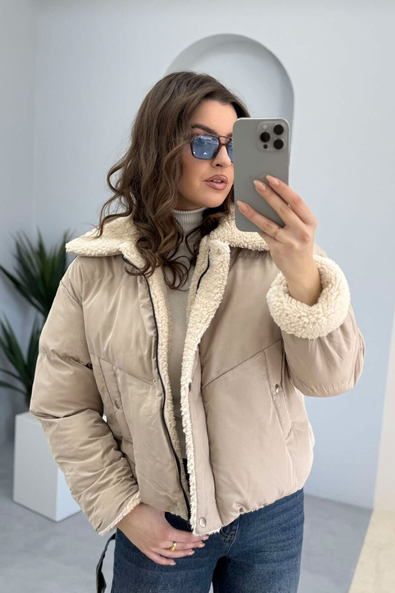 SIMPLE WOMEN PUFFER JACKET BEIGE/BEZHE - 7