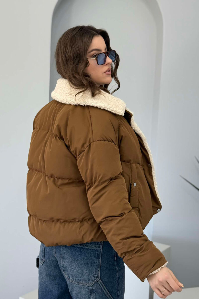 SIMPLE WOMEN PUFFER JACKET BROWN/KAFE - 5