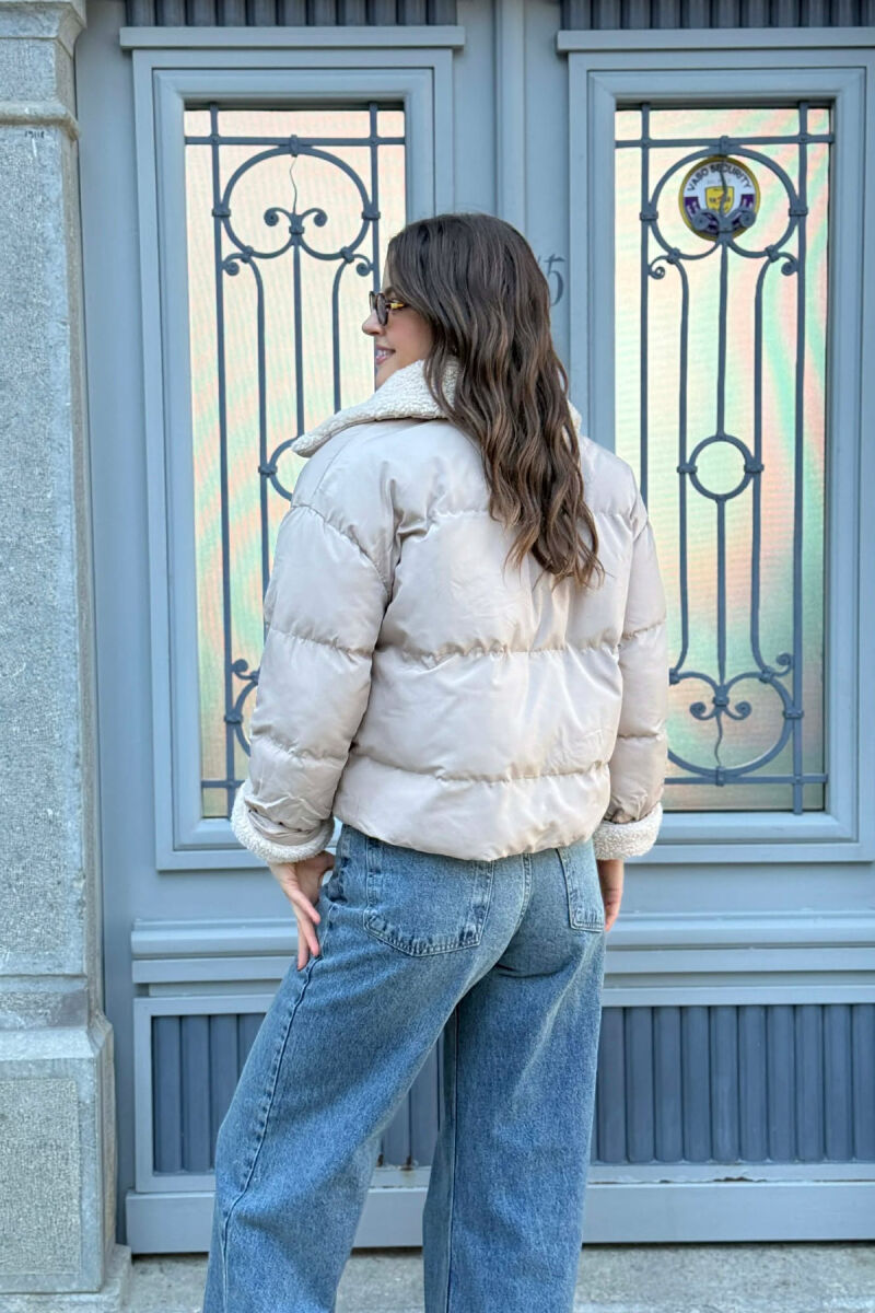 SIMPLE WOMEN PUFFER JACKET BEIGE/BEZHE - 4