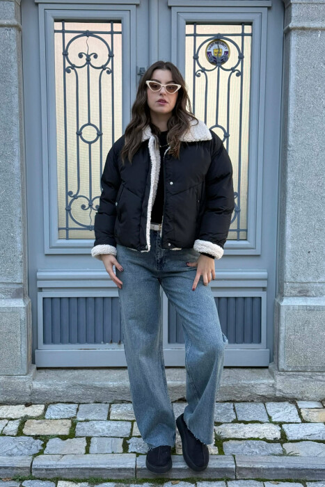 SIMPLE WOMEN PUFFER JACKET BLACK/ E ZEZE - KLAUDIO FASHION