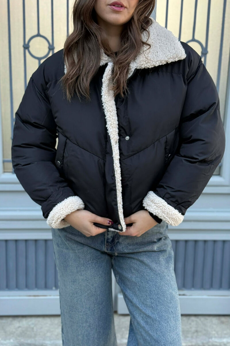 SIMPLE WOMEN PUFFER JACKET BLACK/ E ZEZE - 4