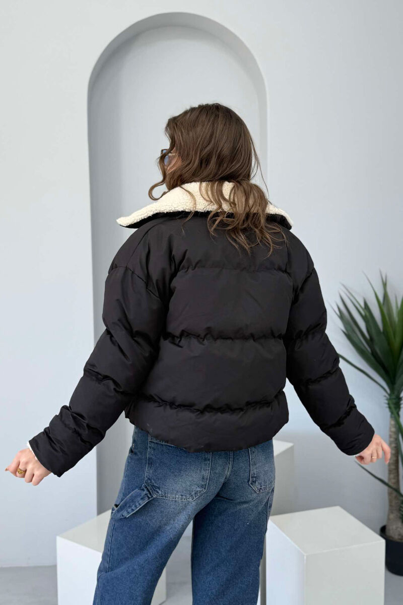 SIMPLE WOMEN PUFFER JACKET MAT-BLACK/ZEZE MAT - 2