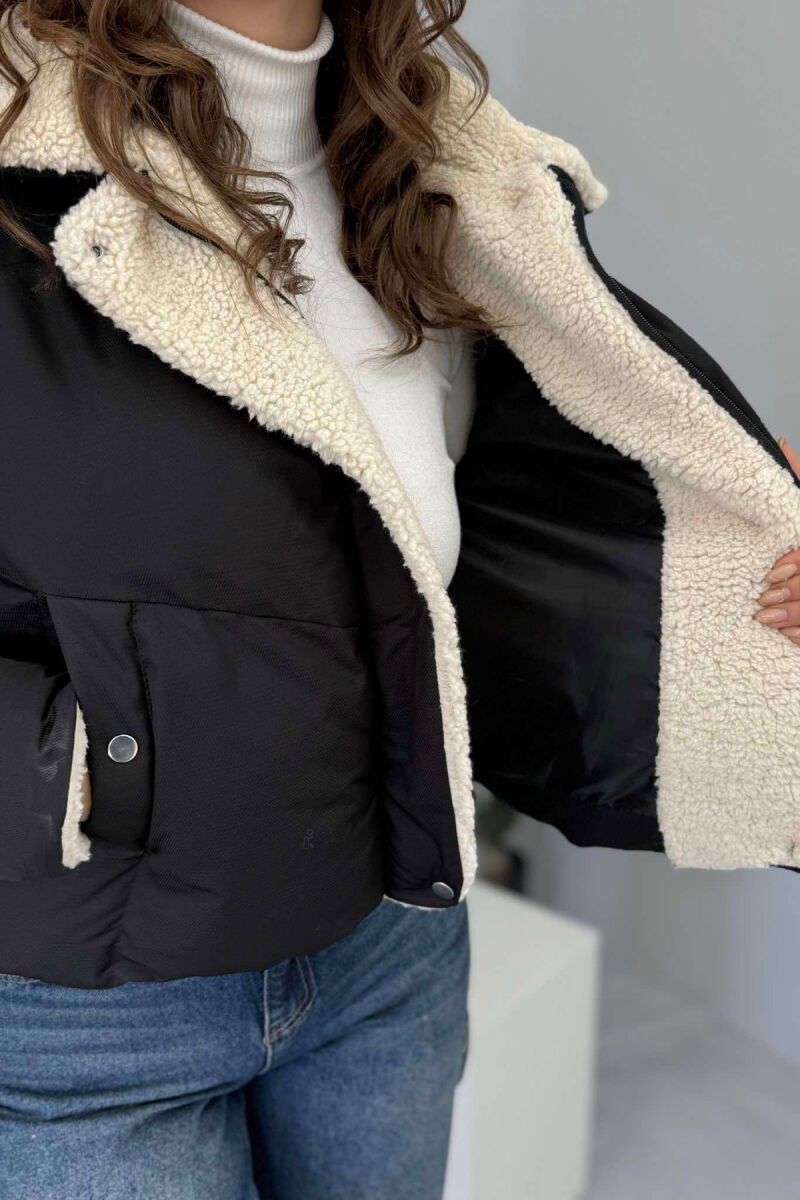 SIMPLE WOMEN PUFFER JACKET MAT-BLACK/ZEZE MAT - 4