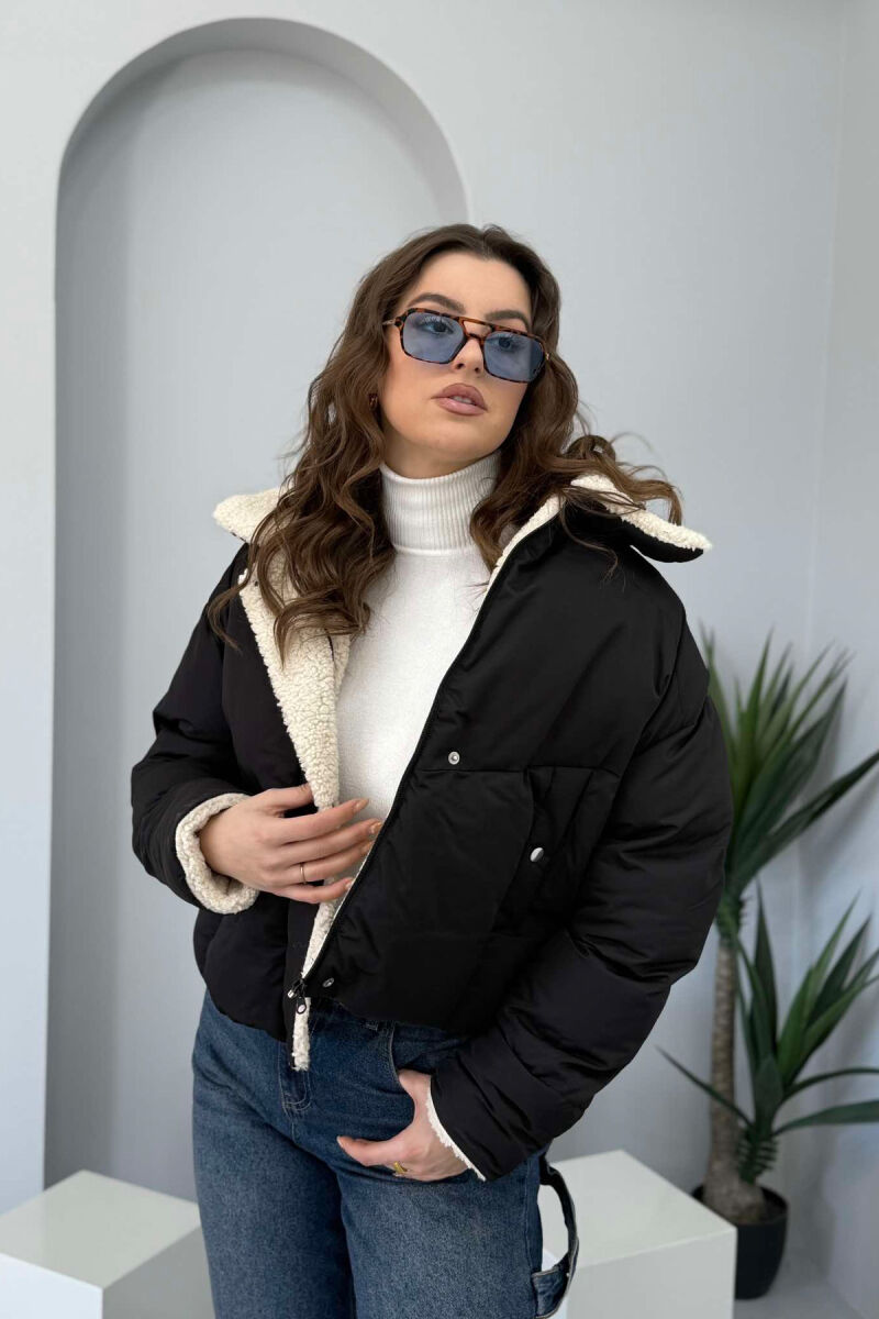 SIMPLE WOMEN PUFFER JACKET MAT-BLACK/ZEZE MAT - 6