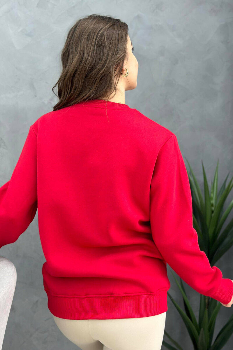 SIMPLE WOMEN SWEATSHIRT RED/E KUQE - 4