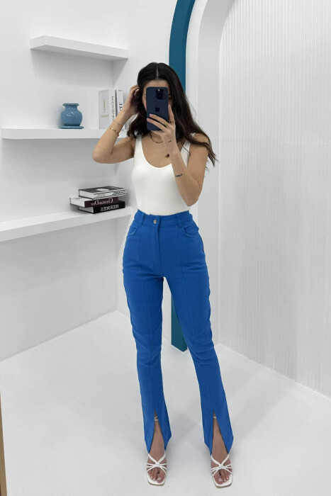 SIMPLE WOMEN TROUSERS BLUE/BLU - 2