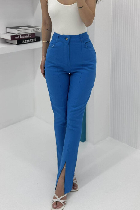SIMPLE WOMEN TROUSERS BLUE/BLU - 3